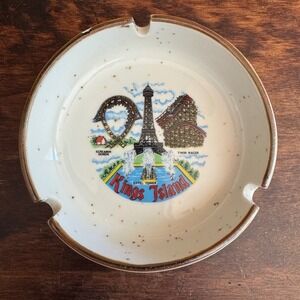 Kings Island Ashtray Souvenir Speckled Ceramic‎ Eiffel Tower Screamin Demon